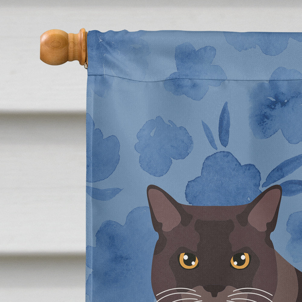 European Burmese Cat Welcome House Flag 28x40 Porch Sleeve Pole Decorative Outside Yard Banner Artwork Wall Hanging, Polyester
