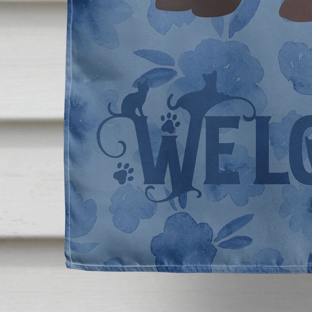 European Burmese Cat Welcome House Flag 28x40 Porch Sleeve Pole Decorative Outside Yard Banner Artwork Wall Hanging, Polyester