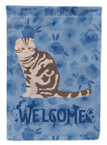 Foldex Exotic Fold Cat Welcome House Flag 28x40 Porch Sleeve Pole Decorative Outside Yard Banner Artwork Wall Hanging, Polyester