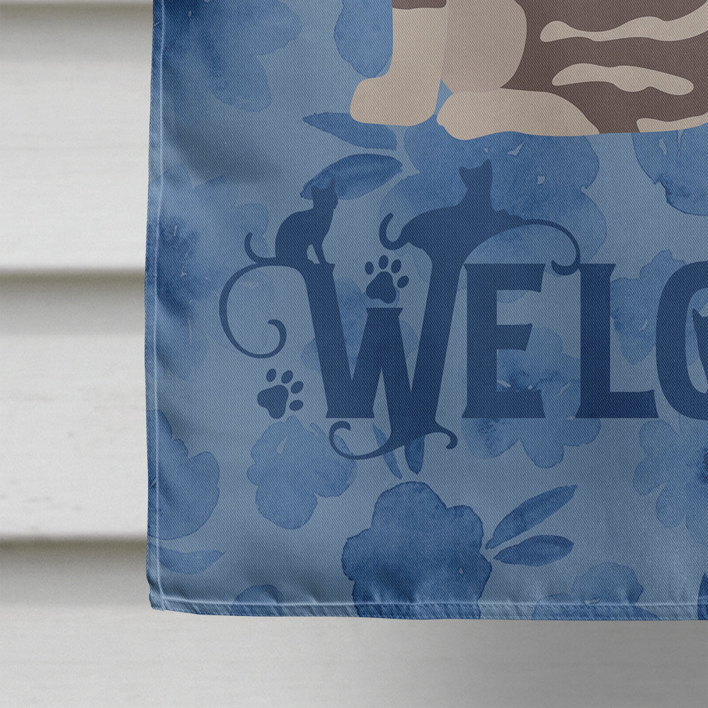 Foldex Exotic Fold Cat Welcome House Flag 28x40 Porch Sleeve Pole Decorative Outside Yard Banner Artwork Wall Hanging, Polyester