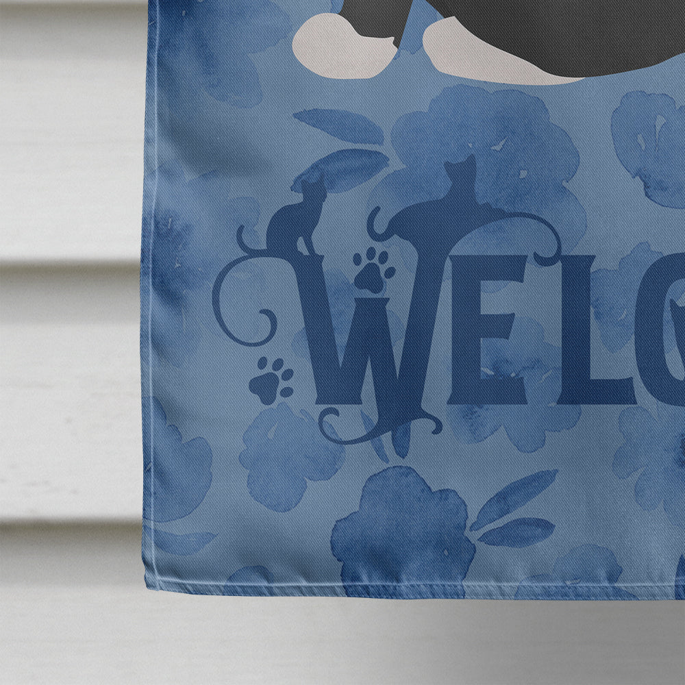 Foldex Exotic Fold #2 Cat Welcome House Flag 28x40 Porch Sleeve Pole Decorative Outside Yard Banner Artwork Wall Hanging, Polyester