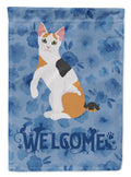 Japanese Bobtail Cat Welcome House Flag 28x40 Porch Sleeve Pole Decorative Outside Yard Banner Artwork Wall Hanging, Polyester