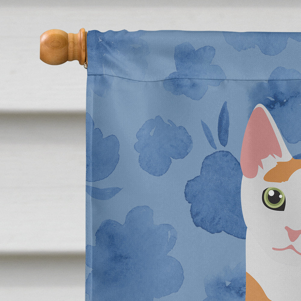 Japanese Bobtail Cat Welcome House Flag 28x40 Porch Sleeve Pole Decorative Outside Yard Banner Artwork Wall Hanging, Polyester