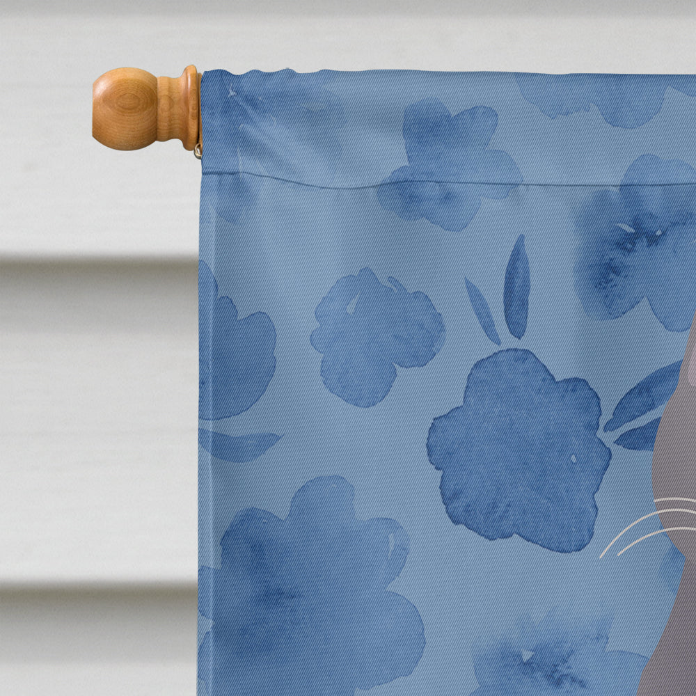 Korat Cat Welcome House Flag 28x40 Porch Sleeve Pole Decorative Outside Yard Banner Artwork Wall Hanging, Polyester