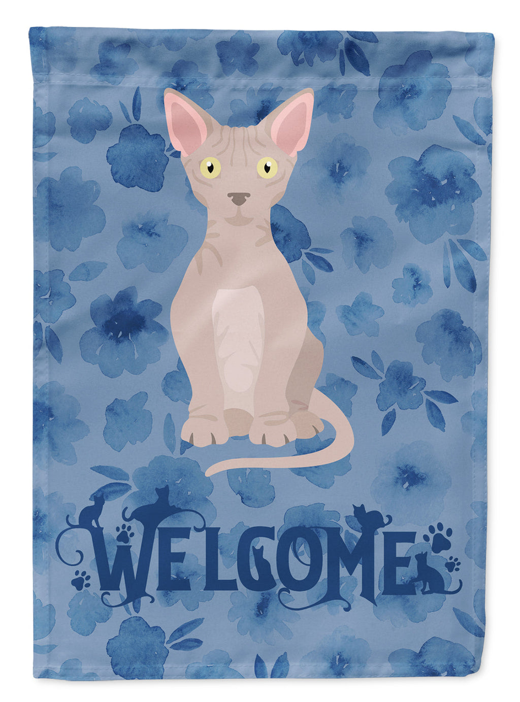 Minskin Cat Welcome House Flag 28x40 Porch Sleeve Pole Decorative Outside Yard Banner Artwork Wall Hanging, Polyester