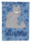 Norwegian Forest Cat Welcome House Flag 28x40 Porch Sleeve Pole Decorative Outside Yard Banner Artwork Wall Hanging, Polyester
