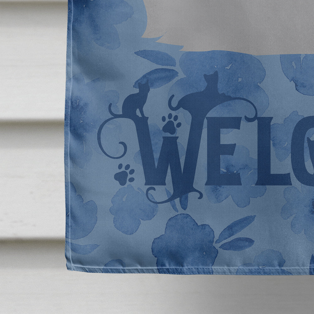 Norwegian Forest Cat Welcome House Flag 28x40 Porch Sleeve Pole Decorative Outside Yard Banner Artwork Wall Hanging, Polyester