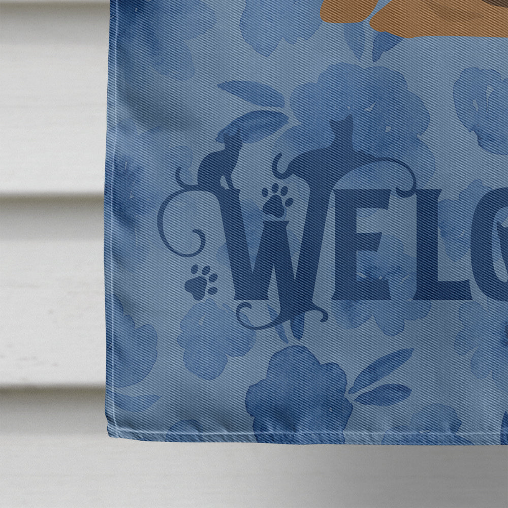 Ocicat #2 Cat Welcome House Flag 28x40 Porch Sleeve Pole Decorative Outside Yard Banner Artwork Wall Hanging, Polyester