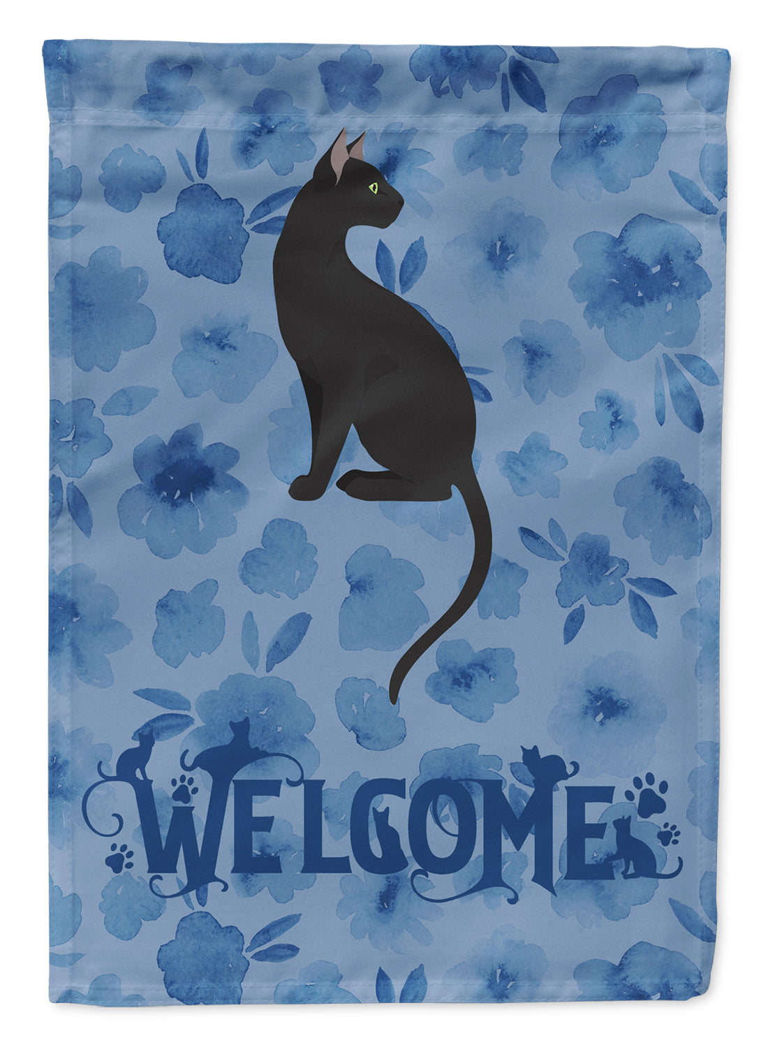 Pantherette Cat Welcome House Flag 28x40 Porch Sleeve Pole Decorative Outside Yard Banner Artwork Wall Hanging, Polyester