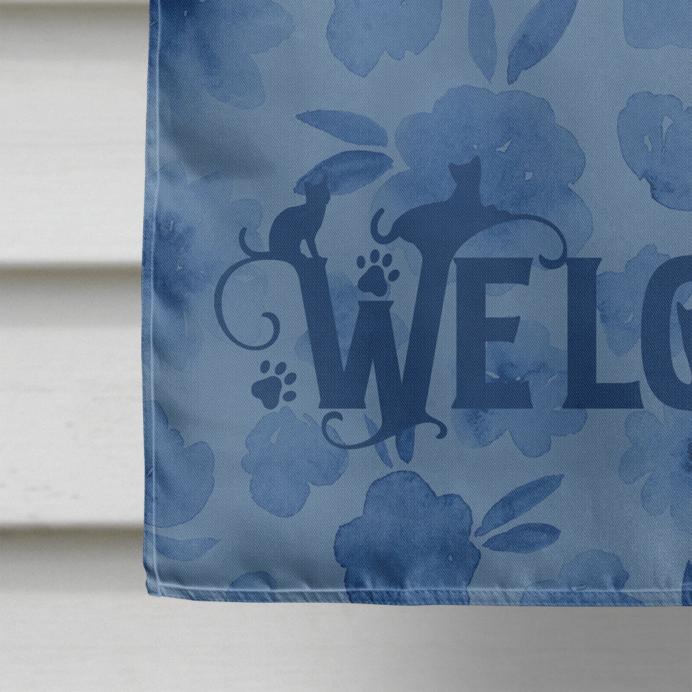 Pantherette Cat Welcome House Flag 28x40 Porch Sleeve Pole Decorative Outside Yard Banner Artwork Wall Hanging, Polyester
