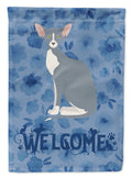 Peterbald Cat Welcome House Flag 28x40 Porch Sleeve Pole Decorative Outside Yard Banner Artwork Wall Hanging, Polyester