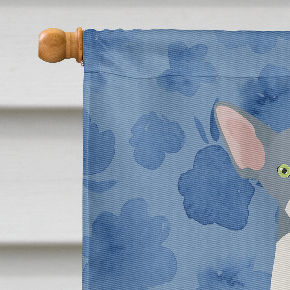 Peterbald Cat Welcome House Flag 28x40 Porch Sleeve Pole Decorative Outside Yard Banner Artwork Wall Hanging, Polyester