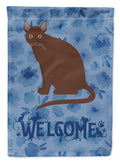 Raas Cat Welcome House Flag 28x40 Porch Sleeve Pole Decorative Outside Yard Banner Artwork Wall Hanging, Polyester