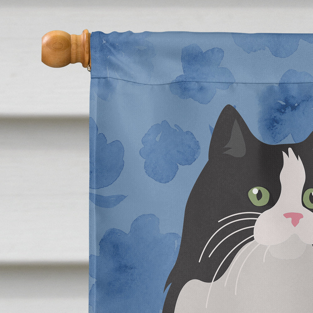 Ragamuffin Cat Welcome House Flag 28x40 Porch Sleeve Pole Decorative Outside Yard Banner Artwork Wall Hanging, Polyester