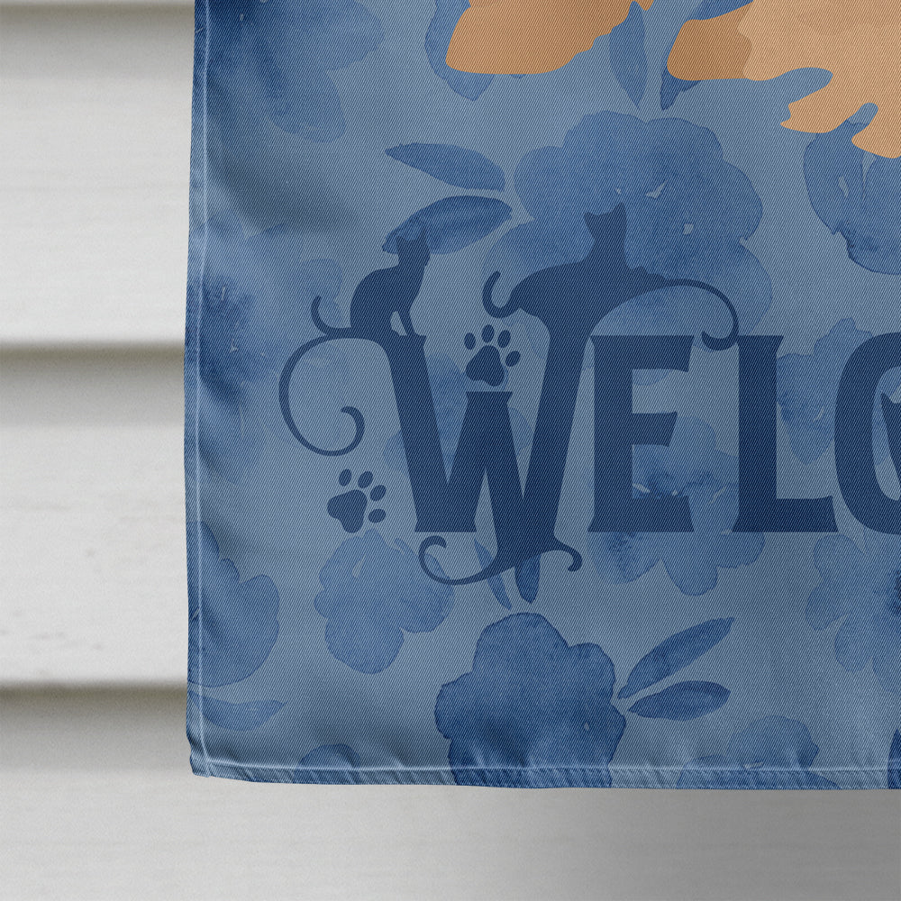 Selkirk Rex Cat Welcome House Flag 28x40 Porch Sleeve Pole Decorative Outside Yard Banner Artwork Wall Hanging, Polyester