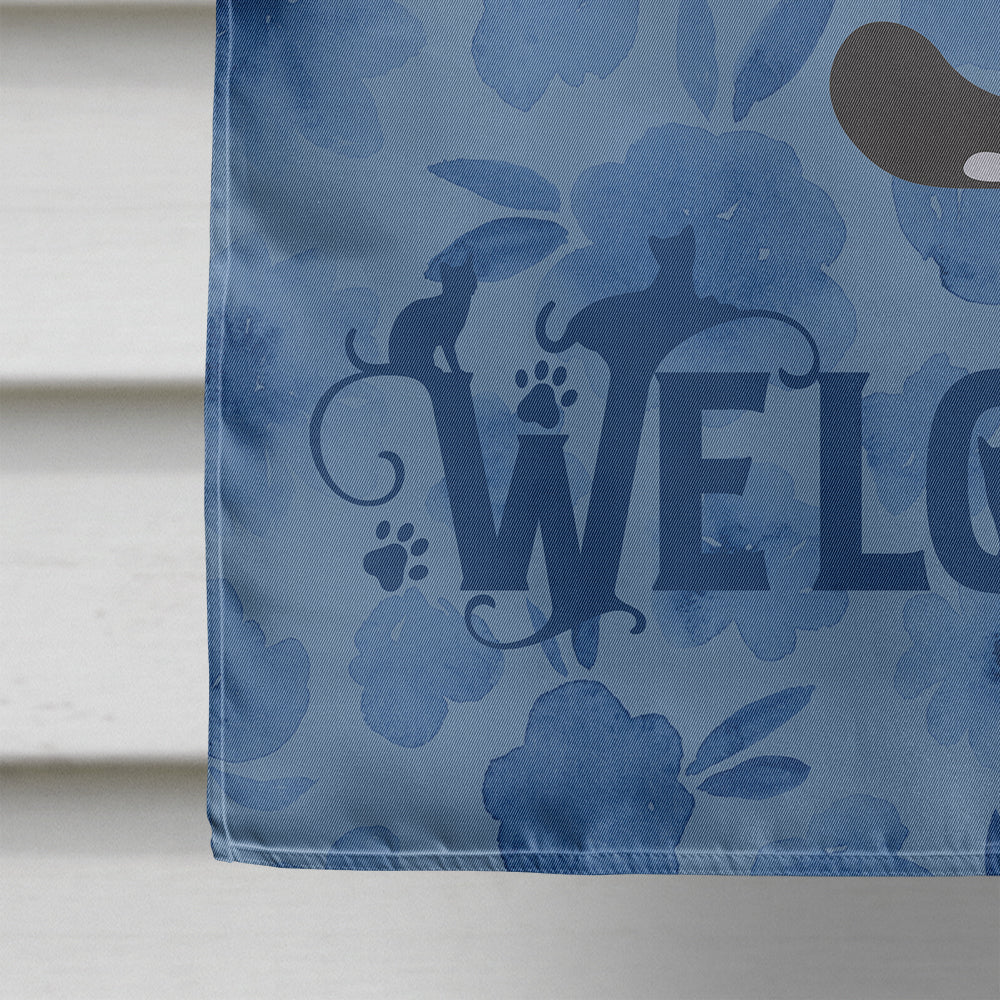 Serengeti Cat Welcome House Flag 28x40 Porch Sleeve Pole Decorative Outside Yard Banner Artwork Wall Hanging, Polyester