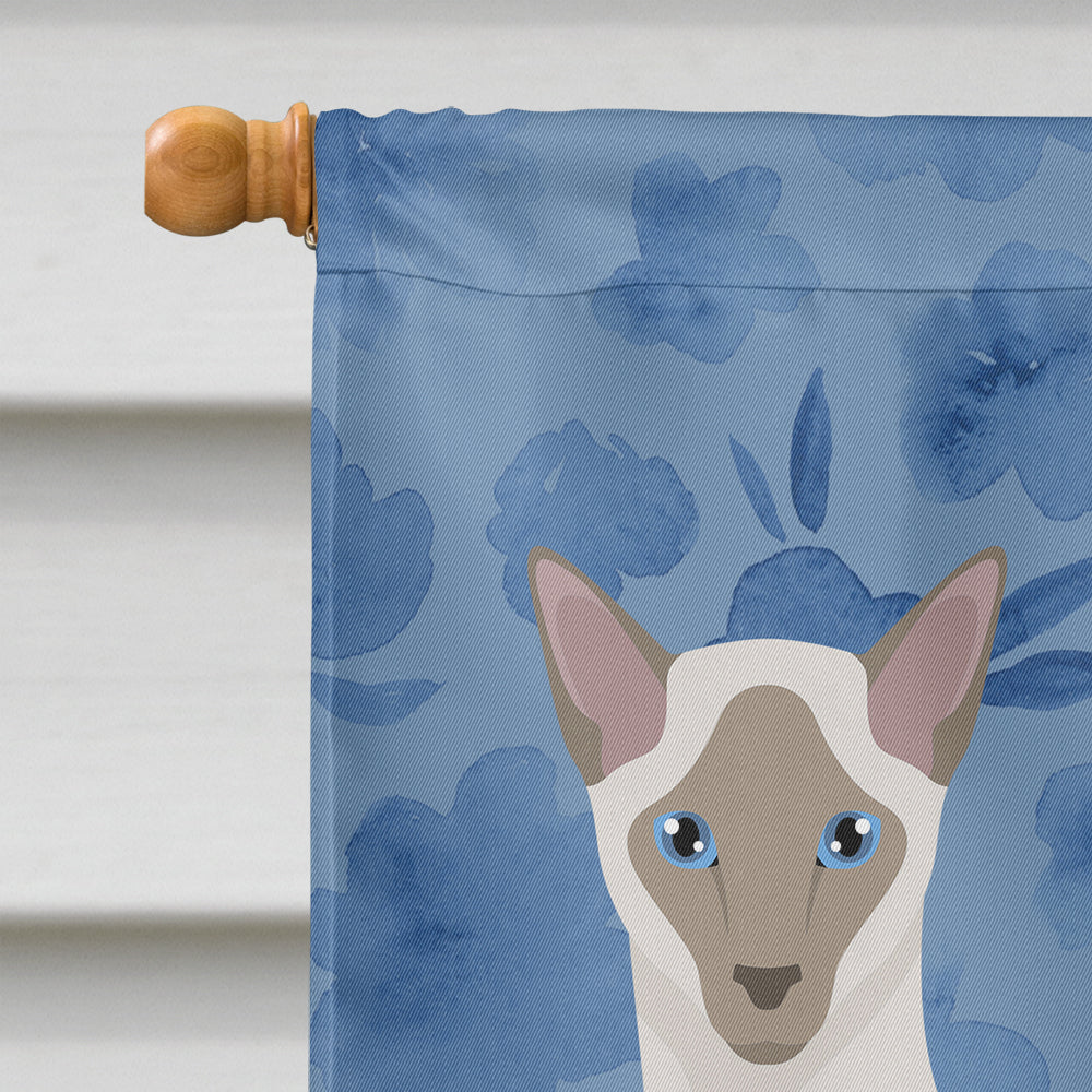 Siamese Modern Cat Welcome House Flag 28x40 Porch Sleeve Pole Decorative Outside Yard Banner Artwork Wall Hanging, Polyester