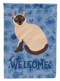 Siamese Traditional Cat Welcome House Flag 28x40 Porch Sleeve Pole Decorative Outside Yard Banner Artwork Wall Hanging, Polyester