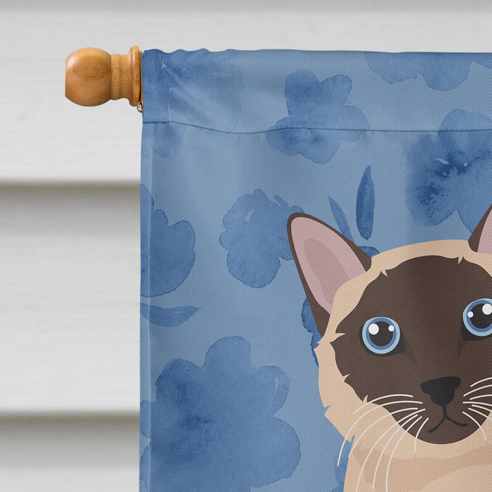 Siamese Traditional Cat Welcome House Flag 28x40 Porch Sleeve Pole Decorative Outside Yard Banner Artwork Wall Hanging, Polyester
