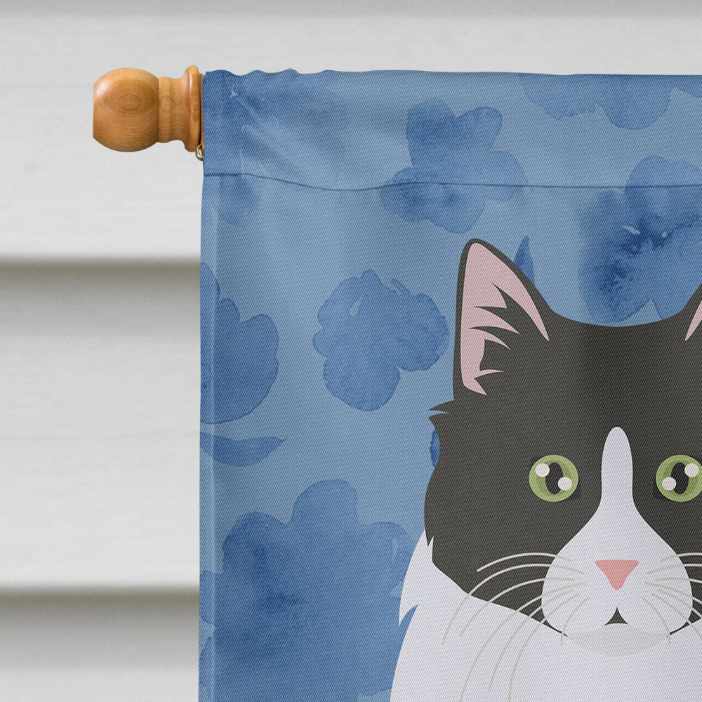 Siberian Forest Cat Welcome House Flag 28x40 Porch Sleeve Pole Decorative Outside Yard Banner Artwork Wall Hanging, Polyester