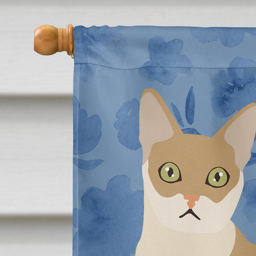 Singapura Cat Welcome House Flag 28x40 Porch Sleeve Pole Decorative Outside Yard Banner Artwork Wall Hanging, Polyester
