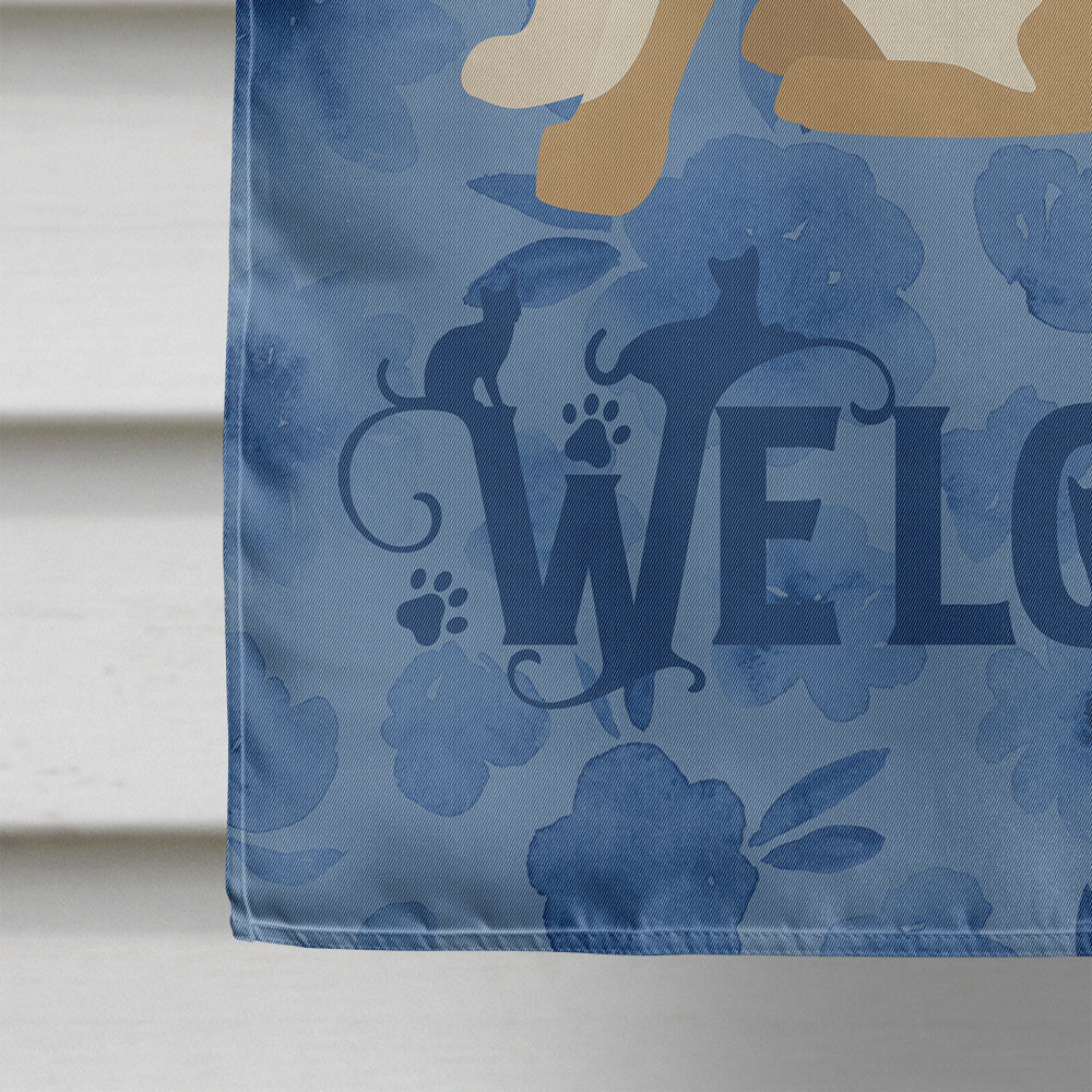 Singapura Cat Welcome House Flag 28x40 Porch Sleeve Pole Decorative Outside Yard Banner Artwork Wall Hanging, Polyester