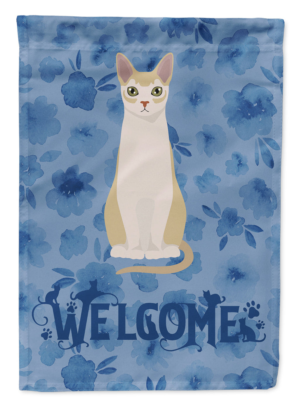 Singapura #2 Cat Welcome House Flag 28x40 Porch Sleeve Pole Decorative Outside Yard Banner Artwork Wall Hanging, Polyester