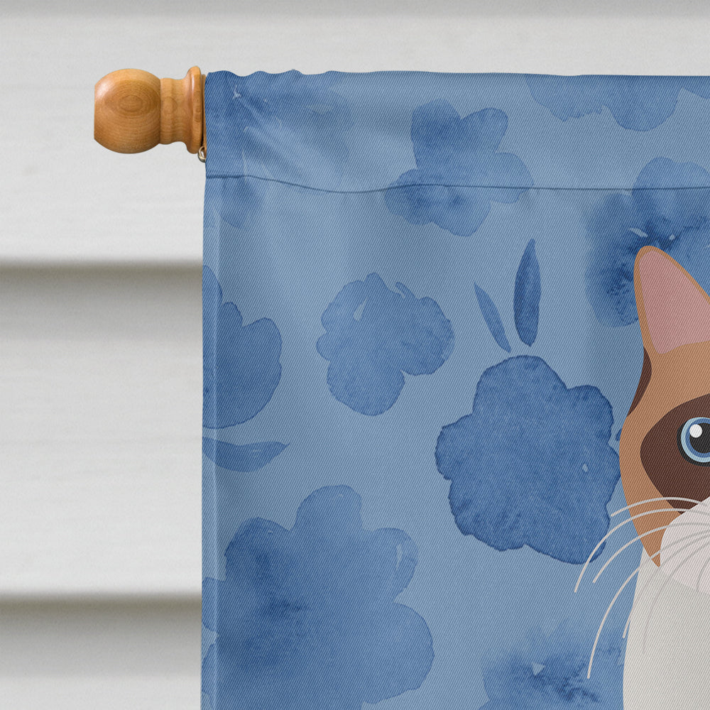 Snowshoe Cat Welcome House Flag 28x40 Porch Sleeve Pole Decorative Outside Yard Banner Artwork Wall Hanging, Polyester