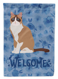 Snowshoe #2 Cat Welcome House Flag 28x40 Porch Sleeve Pole Decorative Outside Yard Banner Artwork Wall Hanging, Polyester