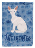 Sphynx Cat Welcome House Flag 28x40 Porch Sleeve Pole Decorative Outside Yard Banner Artwork Wall Hanging, Polyester