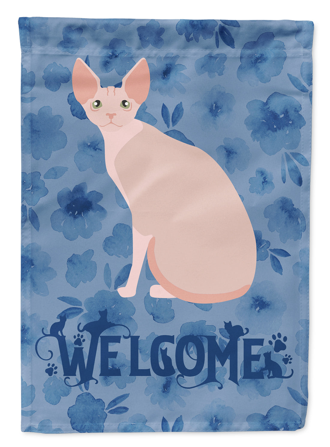 Sphynx #2 Cat Welcome House Flag 28x40 Porch Sleeve Pole Decorative Outside Yard Banner Artwork Wall Hanging, Polyester