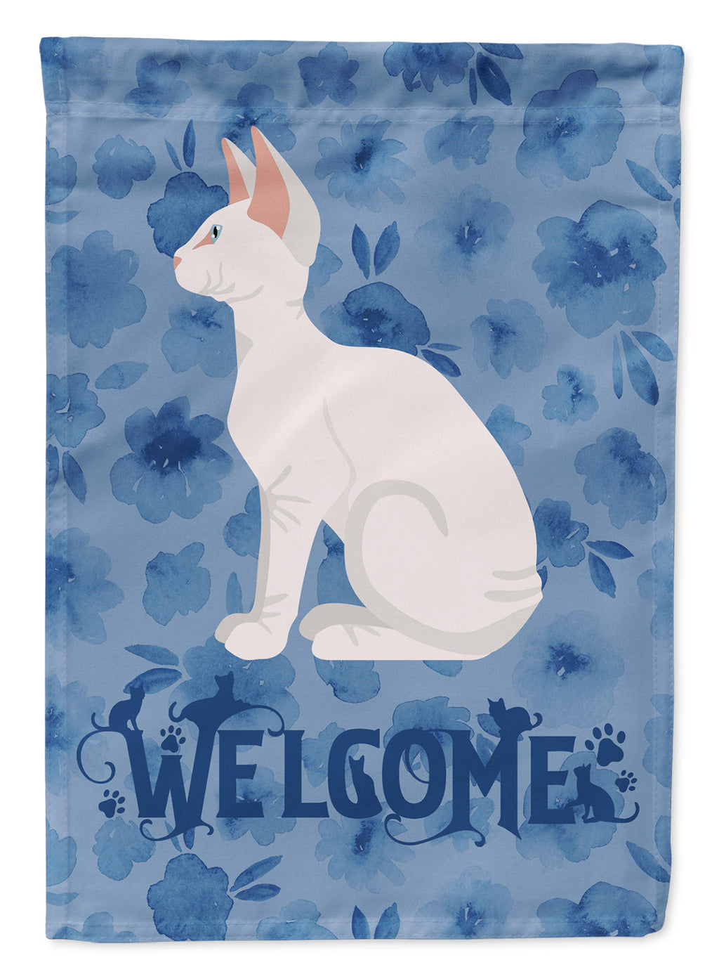 Sphynx #3 Cat Welcome House Flag 28x40 Porch Sleeve Pole Decorative Outside Yard Banner Artwork Wall Hanging, Polyester