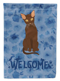 Suphalak Cat Welcome House Flag 28x40 Porch Sleeve Pole Decorative Outside Yard Banner Artwork Wall Hanging, Polyester