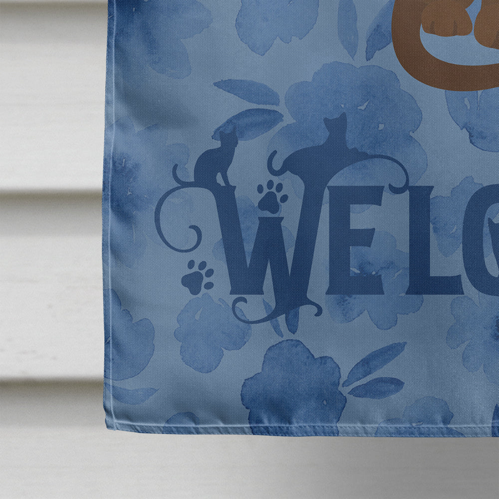 Suphalak Cat Welcome House Flag 28x40 Porch Sleeve Pole Decorative Outside Yard Banner Artwork Wall Hanging, Polyester