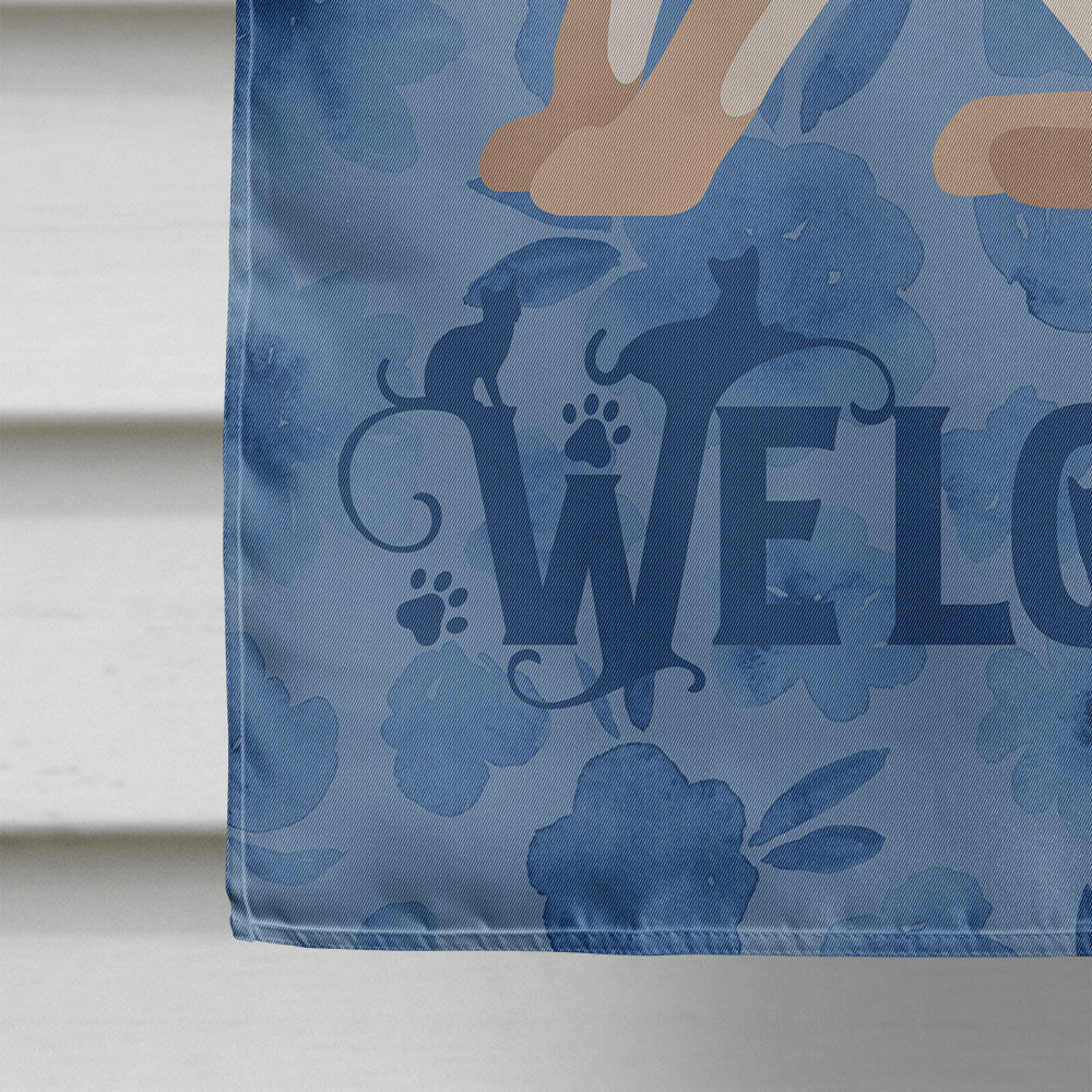Tonkinese Cat Welcome House Flag 28x40 Porch Sleeve Pole Decorative Outside Yard Banner Artwork Wall Hanging, Polyester