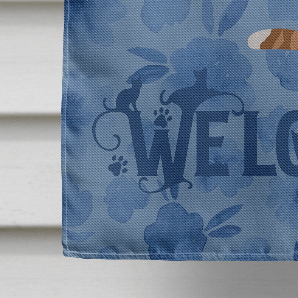 Toyger Cat Welcome House Flag 28x40 Porch Sleeve Pole Decorative Outside Yard Banner Artwork Wall Hanging, Polyester