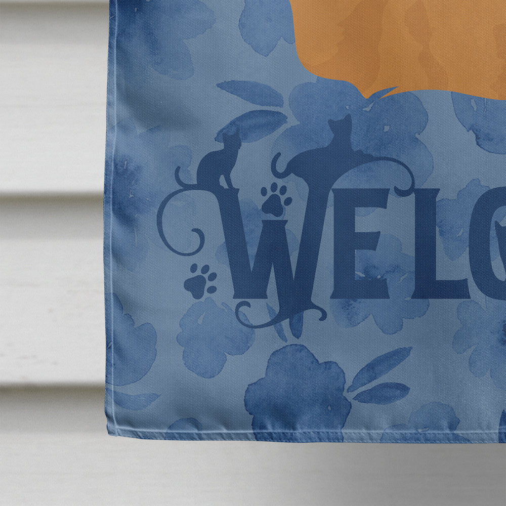 Turkish Van Cat Welcome House Flag 28x40 Porch Sleeve Pole Decorative Outside Yard Banner Artwork Wall Hanging, Polyester