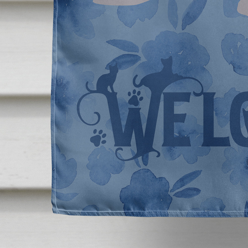 Ukrainian Levkoy Cat Welcome House Flag 28x40 Porch Sleeve Pole Decorative Outside Yard Banner Artwork Wall Hanging, Polyester