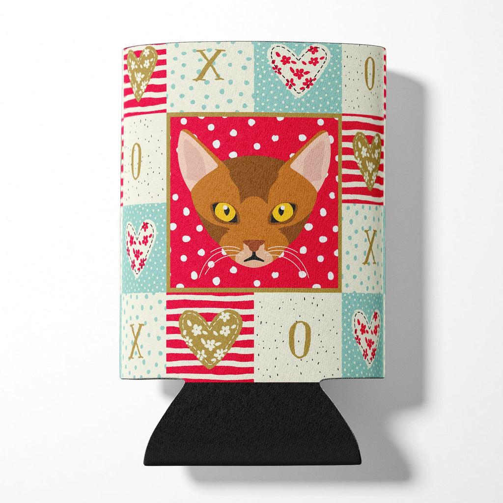 Abyssinian Cat Love Can or Bottle Hugger Cooler Sleeve for Standard 12 oz Cans, Insulated Foam Beer & Soda Can Hugger Reusable