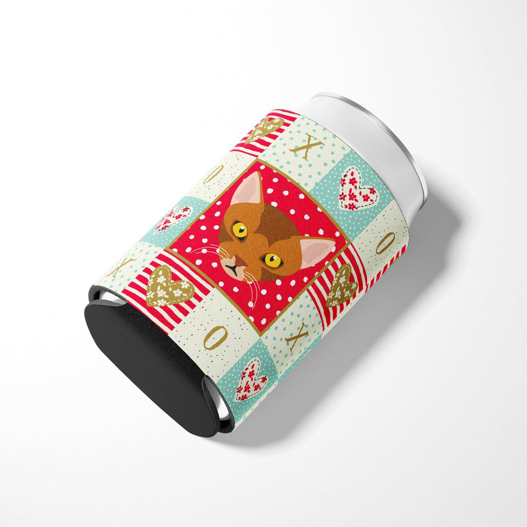 Abyssinian Cat Love Can or Bottle Hugger Cooler Sleeve for Standard 12 oz Cans, Insulated Foam Beer & Soda Can Hugger Reusable