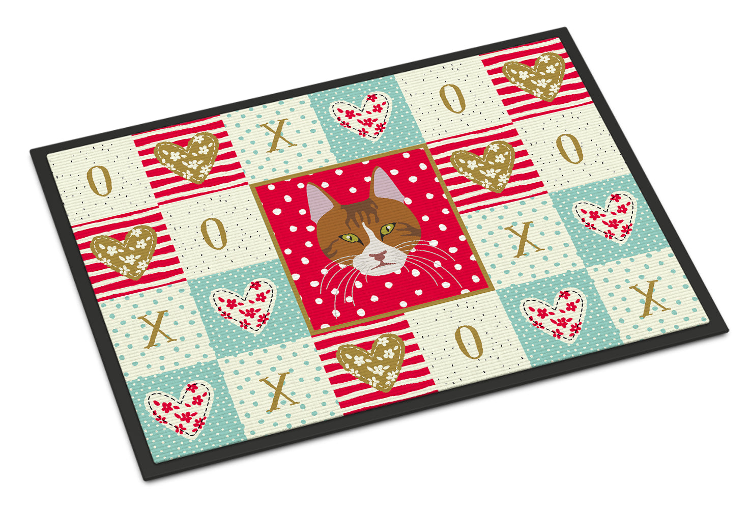 Aegean Cat Love Doormat Indoor Outdoor 18H X 27W Front Door Mat Rugs for Entryway, Non Slip Washable