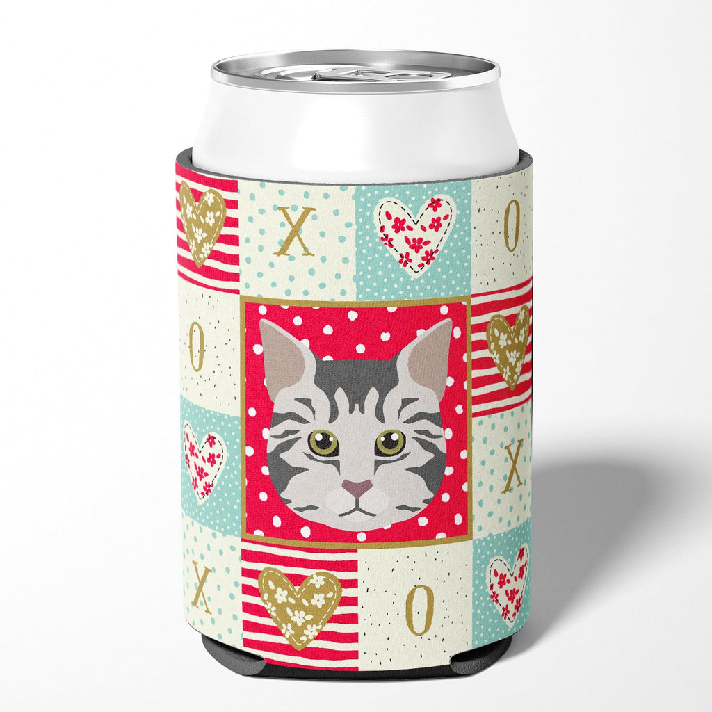 American Bobtail Cat Love Can or Bottle Hugger Cooler Sleeve for Standard 12 oz Cans, Insulated Foam Beer & Soda Can Hugger Reusable
