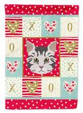 American Bobtail Cat Love House Flag 28x40 Porch Sleeve Pole Decorative Outside Yard Banner Artwork Wall Hanging, Polyester
