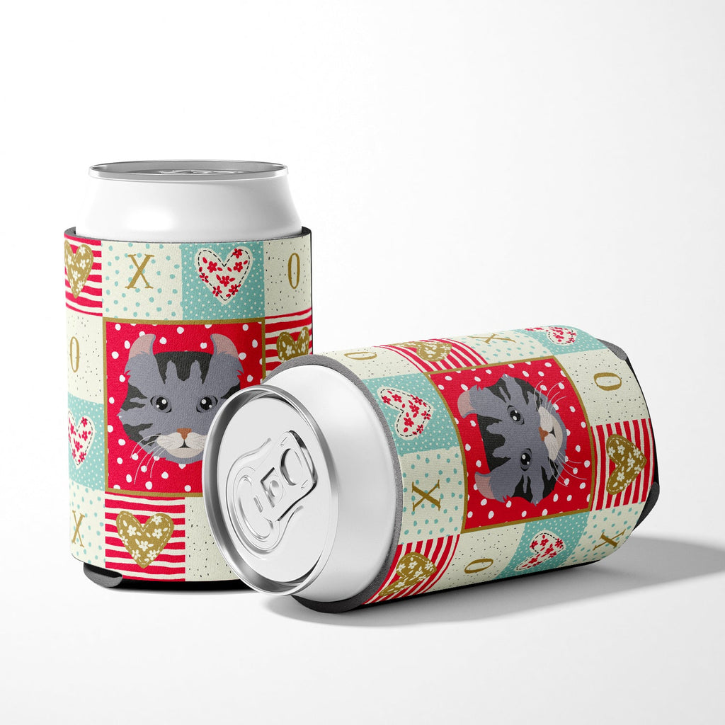 American Curl Cat Love Can or Bottle Hugger Cooler Sleeve for Standard 12 oz Cans, Insulated Foam Beer & Soda Can Hugger Reusable