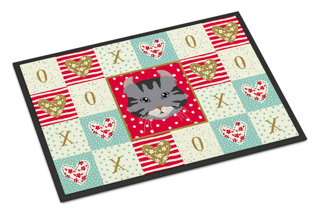 American Curl Cat Love Doormat Indoor Outdoor 24H X 36W Front Door Mat Rugs for Entryway, Non Slip Washable Low Pile,