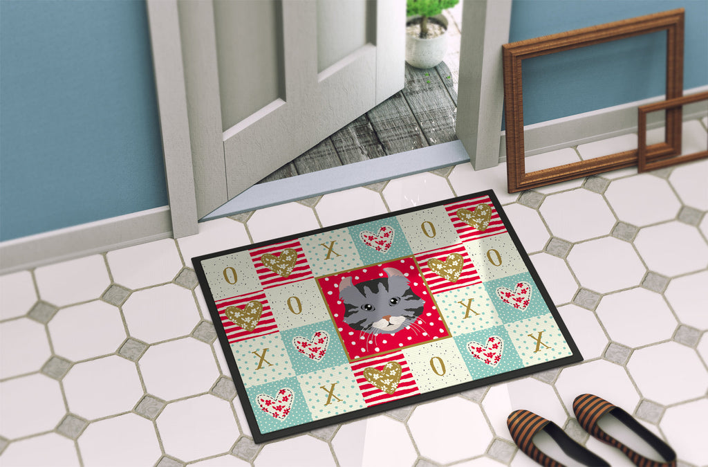 American Curl Cat Love Doormat Indoor Outdoor 18H X 27W Front Door Mat Rugs for Entryway, Non Slip Washable