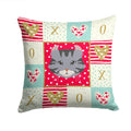 American Curl Cat Love Decorative Throw Pillow 14x14 Indoor Outdoor Accent Cushion, Fabric Cover with Insert for Sofa, Bed, Porch & Living Room