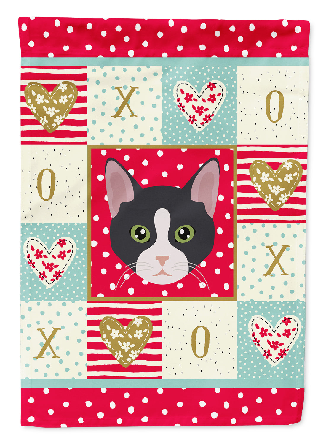 American Polydactyl Cat Love House Flag 28x40 Porch Sleeve Pole Decorative Outside Yard Banner Artwork Wall Hanging, Polyester