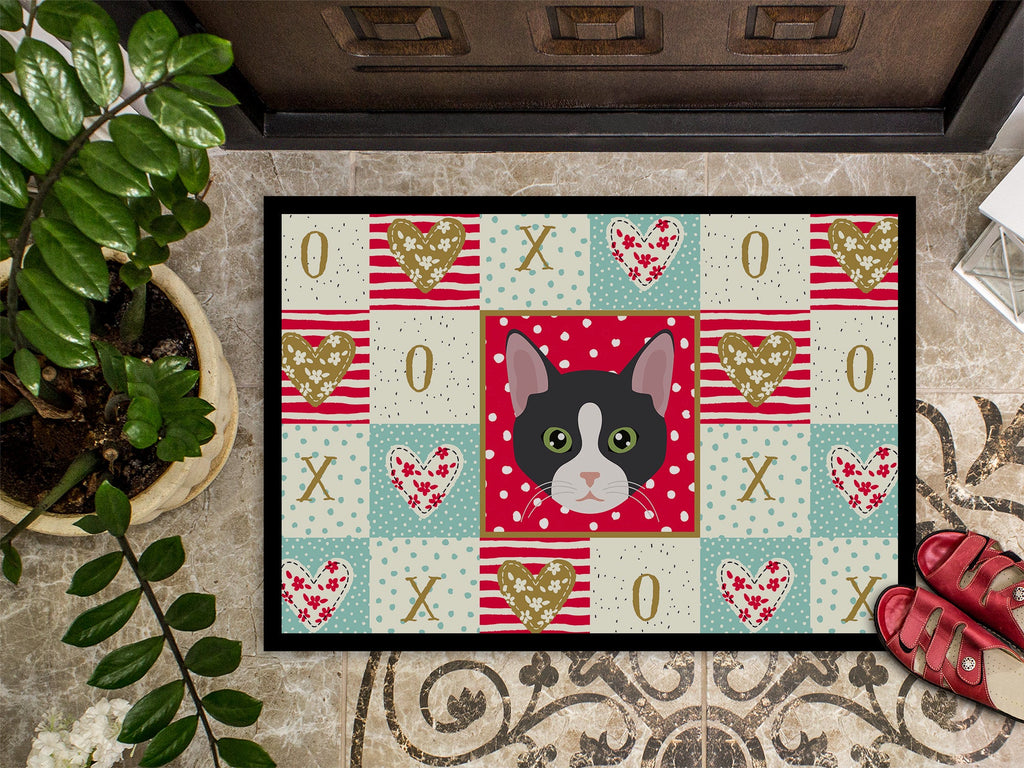 American Polydactyl Cat Love Doormat Indoor Outdoor 18H X 27W Front Door Mat Rugs for Entryway, Non Slip Washable