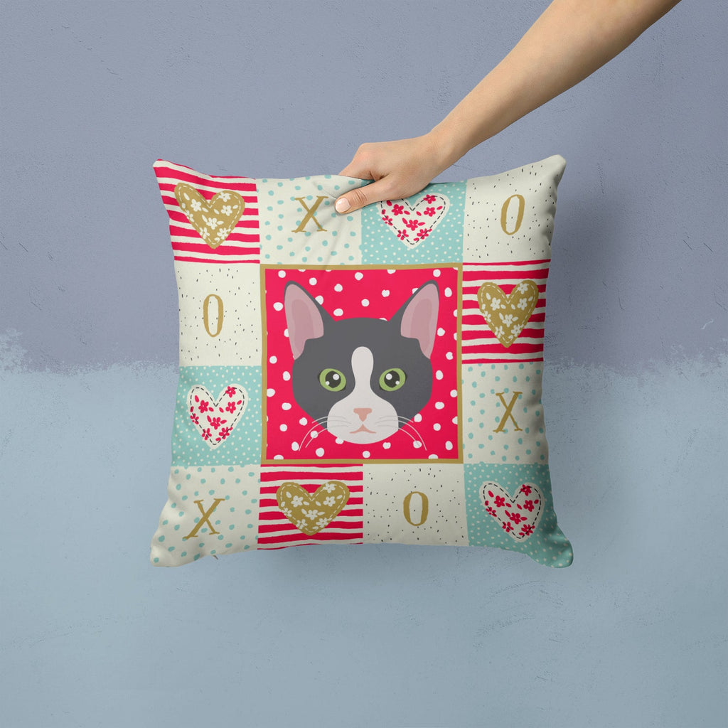 American Polydactyl Cat Love Decorative Throw Pillow 14x14 Indoor Outdoor Accent Cushion, Fabric Cover with Insert for Sofa, Bed, Porch & Living Room